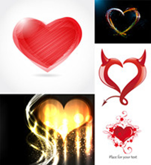Romantique en forme de cœur matriel graphique vectoriel