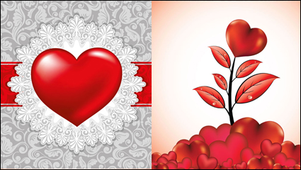 Saint Valentin romantique en forme de coeur lments - vecteur matriel