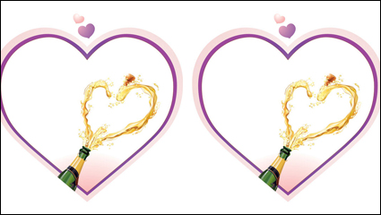 En forme de coeur vecteur matriel champagne -2