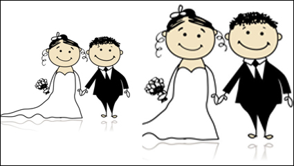 Comic lments de style de mariage 05 - vecteur
