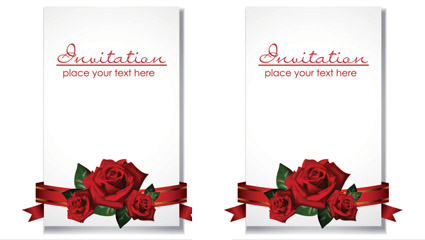 Invitations de mariage romantique - vecteur