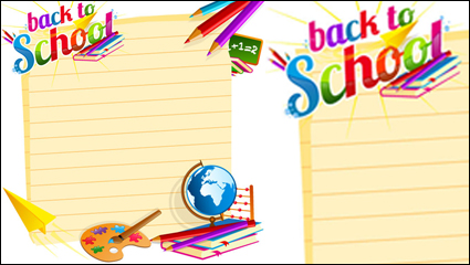 Fournitures scolaires Cartoon 01 - vecteur
