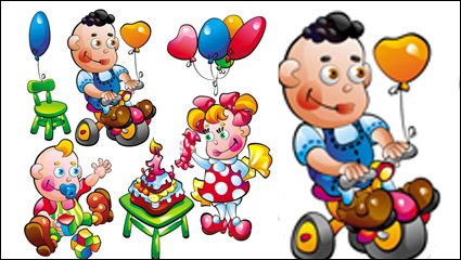 Cartoon aliments pour bbs jouets 01 - vecteur