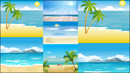 Cartoon balnaire paysages - vecteur