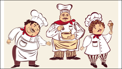 Personnages de dessins anims cuisinier 02 - vecteur