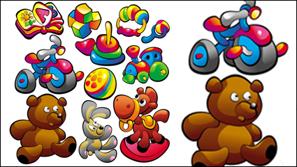 Jouets Cartoon aliments pour bbs 03 - vecteur