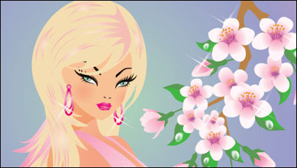 Cartoon Four Seasons Beaut 02 - matriel vecteur