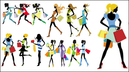 Vecteur Fashion Shopping Girl