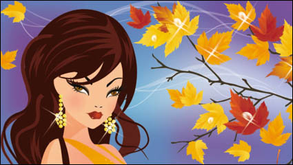 Cartoon Four Seasons Beaut 04 - matriel vecteur