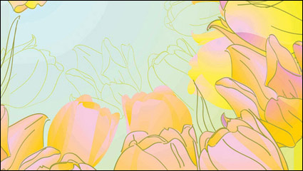 Peints  la main vecteur tulipes -5