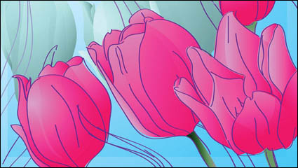 Peints  la main matriel vecteur tulipes -1