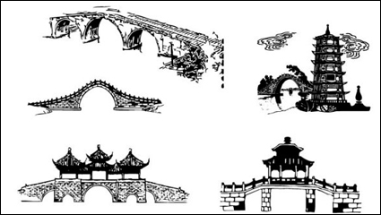 Vecteur matriel architectural traditionnel chinois