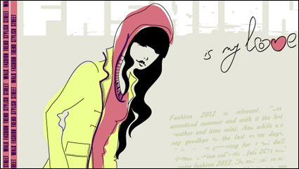 Filles illustrateur de mode 04 - matriel vecteur