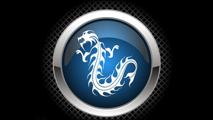 Dragon chinois icône lumineuse leve - vecteur