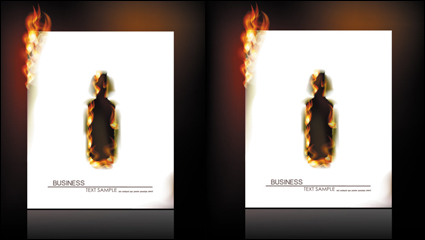 Flamme qui brûle effet du papier 03 - matriel vecteur