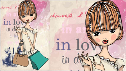 Fashion shopping girl 05 - vecteur