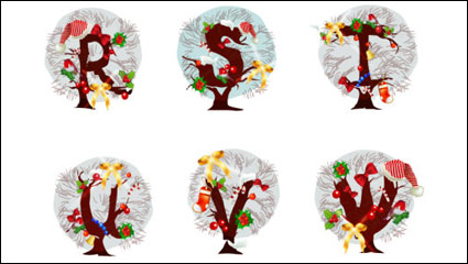 Noël Arbre lettres 05 - Vecteur