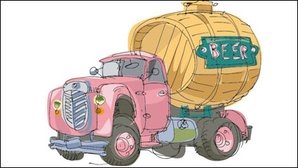 Peinte  la main cartoon voiture -05