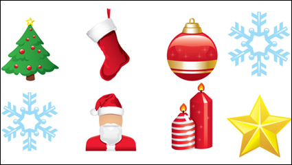 Élments de dessins anims de Noël - vecteur