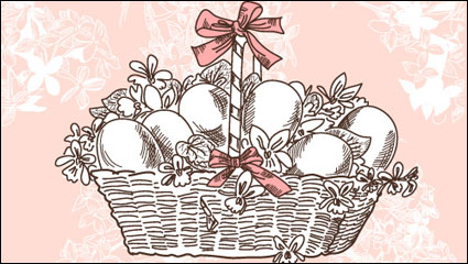 Peint  la main motif Easter 02 - vecteur