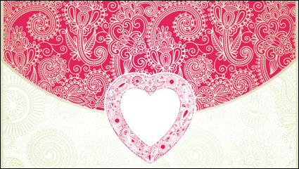 Carte du jour de la Saint-Valentin en forme de coeur de 04 - vecteur