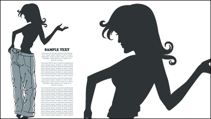 Silhouette de beaut Fashion 04 - vecteur