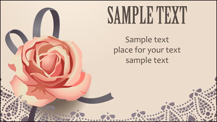 Vintage Roses Card texte modle vecteur matriel -2