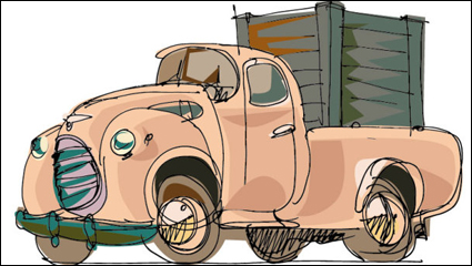 Peinte  la main cartoon voiture 02 - matriel vecteur
