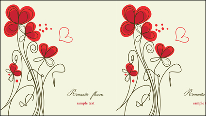 Style peints  la main -3 fleurs Vector