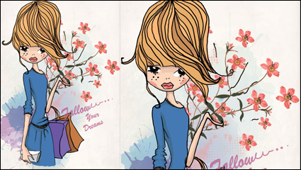 Fashion Shopping Girl 01 - matriel vecteur