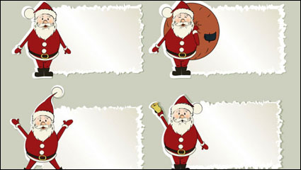 Cartoon Santa Claus tiquette 01 - vecteur