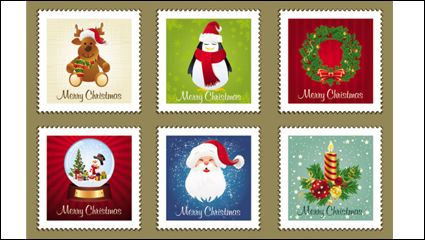 Le matriau de Noël vecteur lments Stamp - 01