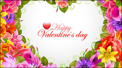Saint Valentin fond de fleurs 04 - matriel vecteur