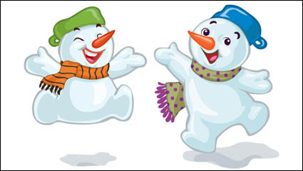 Dessin anim de Noël de bonhomme de neige 02 - matriel vecteur