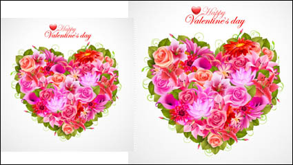 Saint Valentin fleurs fond 05 - matriel vecteur
