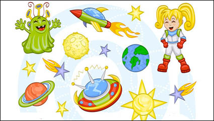 Cartoon Espace modle 01 - matriel vecteur