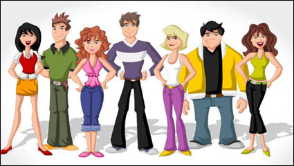 Personnages de dessin anim - vecteur