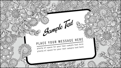 Line art floral couvercle de la carte - vecteur matriel