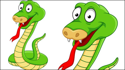 Peinte  la main dessin anim serpent 05 - matriel vecteur