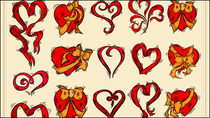 Exquise peints  la main coeur rouge 02 - matriel vecteur