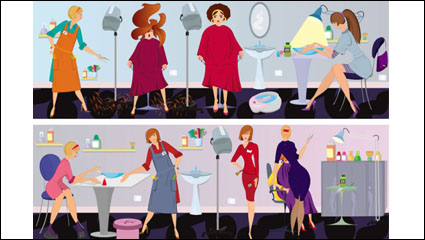 Cartoon illustrateur Barber 01 - matriel vecteur