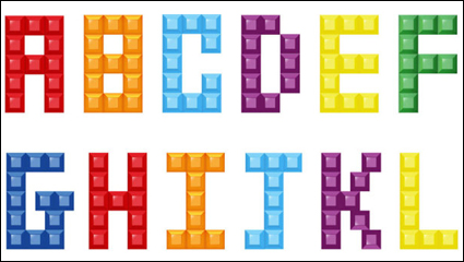 Creative Box alphabet - matriel vecteur
