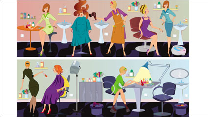 Cartoon illustrateur Barber 03 - matriel vecteur