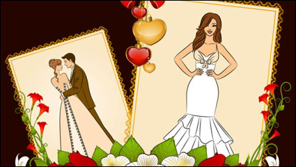 Cartes postales de mariage 05 - matriel vecteur