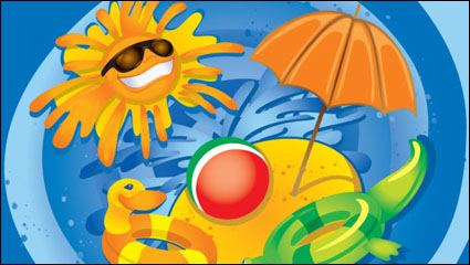 Cartoon Summer Photos 02 - matriel vecteur