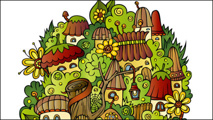 Maison de champignon Cartoon 02 - matriel vecteur