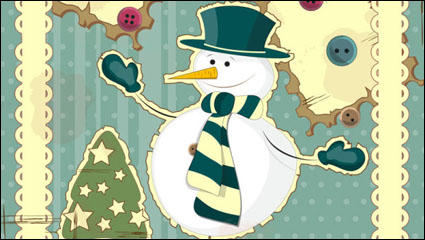 Bonhomme de neige peinture dcorative 02 - matriel vecteur