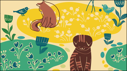 Ligne modle de chat mignon d