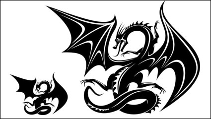 Dragon de motifs en forme de 06 - vecteur matriel