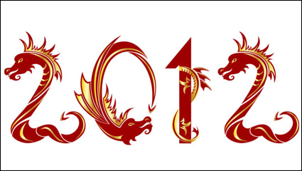 2012 Anne du motif cratif dragon 04 - matriel vecteur